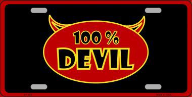 LP-365 100 Percent Devil Metal Novelty License Plate