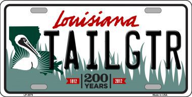 LP-3678 Tailgtr Louisiana Novelty Metal License Plate