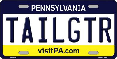 Picture of Smart Blonde LP-3687 Tailgtr Pennsylvania Novelty Metal License Plate