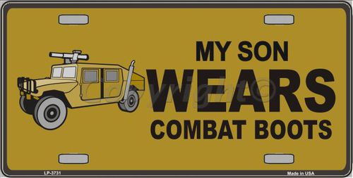 LP-3731 Son Wears Combat Boots Metal Novelty License Plate