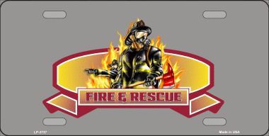 LP-3737 Fire Rescue Metal Novelty License Plate