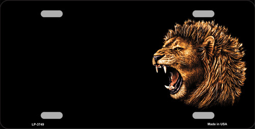LP-3749 Lion Head Offset Metal Novelty License Plate