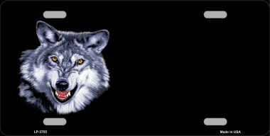 LP-3755 Wolf Offset Metal Novelty License Plate