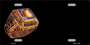 LP-3756 Baseball Champion Ring Offset Metal Novelty License Plate