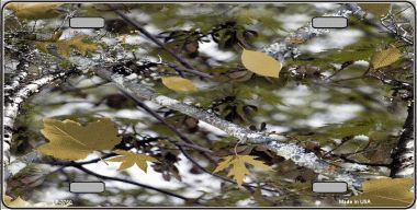 LP-3760 Real Leaf Camouflage Metal Novelty License Plate