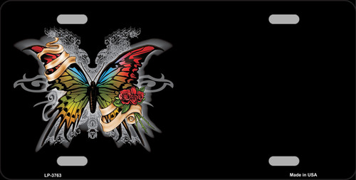 LP-3763 Butterfly Offset Metal Novelty License Plate