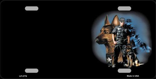 LP-3779 Policeman K9 Dog Offset Metal Novelty License Plate
