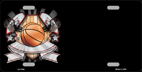 LP-3790 Basketball Banner Offset Metal Novelty License Plate
