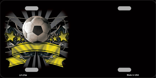 LP-3794 Soccer Banner Offset Metal Novelty License Plate