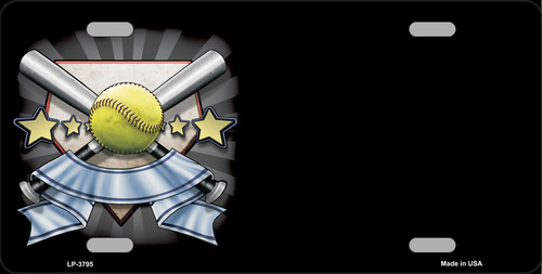 LP-3795 Softball Banner Offset Metal Novelty License Plate