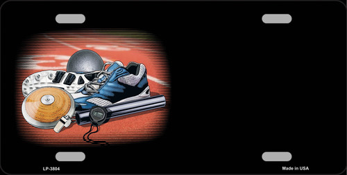 LP-3804 Track And Field Offset Metal Novelty License Plate