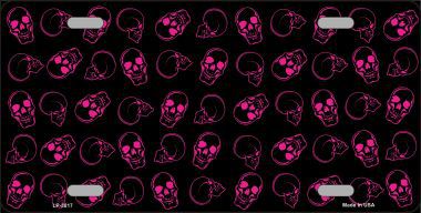 LP-3817 Purple Skulls Background Metal Novelty License Plate