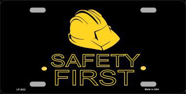 LP-3832 Safety First Metal Novelty License Plate