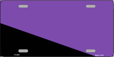 LP-3849 Purple Black Diagonal Split Metal Novelty License Plate