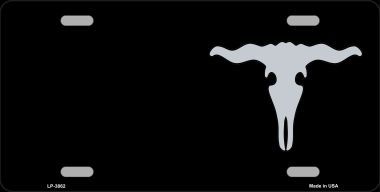 LP-3862 Cattle Skull Offset Metal Novelty License Plate
