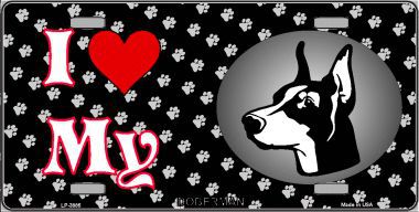 Picture of Smart Blonde LP-3885 I Love My Doberman Metal Novelty License Plate