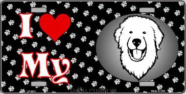 I Love My Great Pyrenees Metal Novelty License Plate