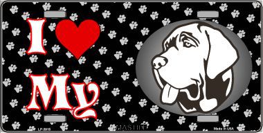 Picture of Smart Blonde LP-3915 I Love My Mastiff Metal Novelty License Plate