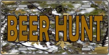 LP-3937 Beer Hunt Metal Novelty License Plate
