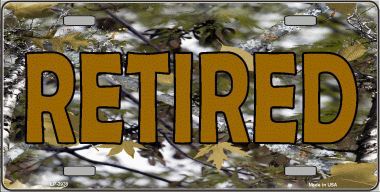 LP-3938 Retired Camouflage Metal Novelty License Plate