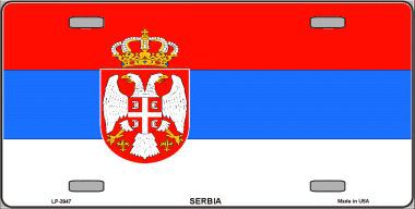LP-3947 Serbia Eagle Flag Metal Novelty License Plate