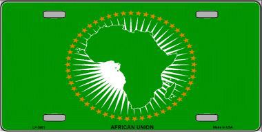 African Union Flag Metal Novelty License Plate