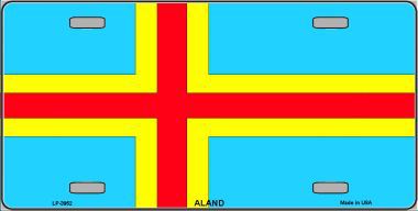 LP-3952 Aland Flag Metal Novelty License Plate