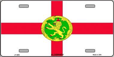 LP-3954 Alderney Flag Metal Novelty License Plate