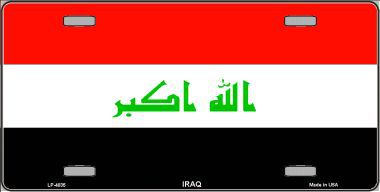 LP-4035 Iraq Flag Metal Novelty License Plate