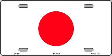 LP-4037 Japan Flag Metal Novelty License Plate