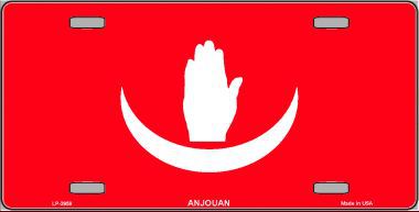 LP-3959 Anjouan Flag Metal Novelty License Plate