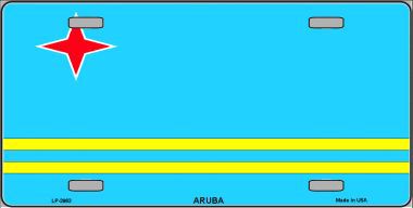 Picture of Smart Blonde LP-3963 Aruba Flag Metal Novelty License Plate
