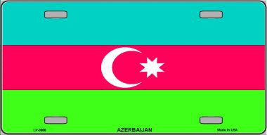 LP-3966 Azerbaijan Flag Metal Novelty License Plate