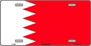 LP-3968 Bahrain Flag Metal Novelty License Plate