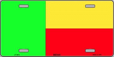 LP-3972 Benin Flag Metal Novelty License Plate