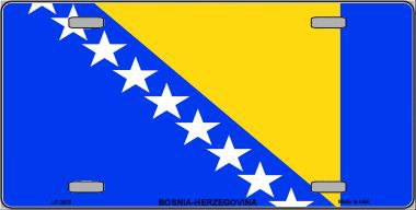 LP-3976 Bosnia Herzegovina Flag Metal Novelty License Plate -  Smart Blonde