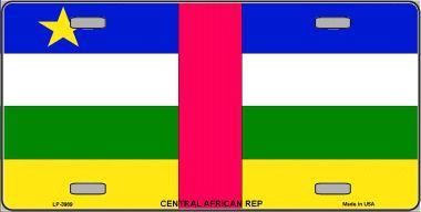 LP-3989 Central African Rep Flag Metal Novelty License Plate
