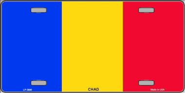 Picture of Smart Blonde LP-3990 Chad Flag Metal Novelty License Plate