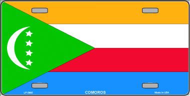 LP-3993 Comoros Flag Metal Novelty License Plate
