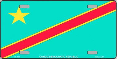 Picture of Smart Blonde LP-3998 Congo Democratic Republic Flag Metal Novelty License Plate