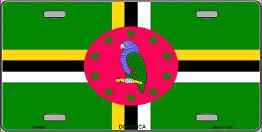 LP-4004 Dominica Flag Metal Novelty License Plate