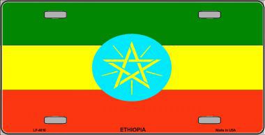 LP-4010 Ethiopia Flag Metal Novelty License Plate