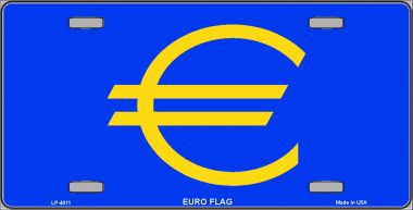 LP-4011 Euro Flag Metal Novelty License Plate