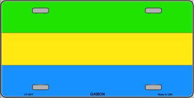 LP-4017 Gabon Flag Metal Novelty License Plate