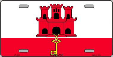 LP-4019 Gibraltar Flag Metal Novelty License Plate