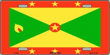 LP-4021 Grenada Flag Metal Novelty License Plate
