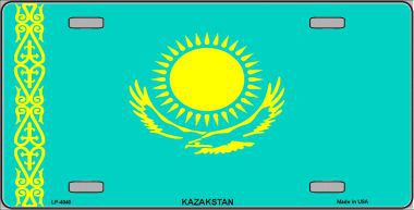 LP-4040 Kazakstan Flag Metal Novelty License Plate