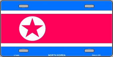 Picture of Smart Blonde LP-4042 North Korea Flag Metal Novelty License Plate