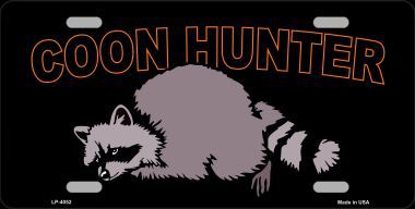 LP-4052 Coon Hunter Metal Novelty License Plate