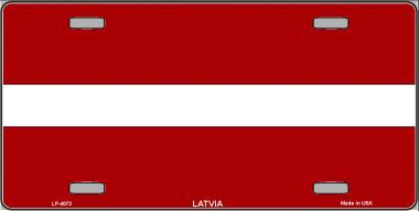 LP-4073 Latvia Flag Metal Novelty License Plate